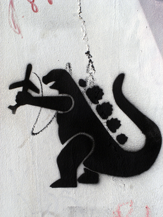 Illustration for article titled Destroy All Boring Art, With Godzilla